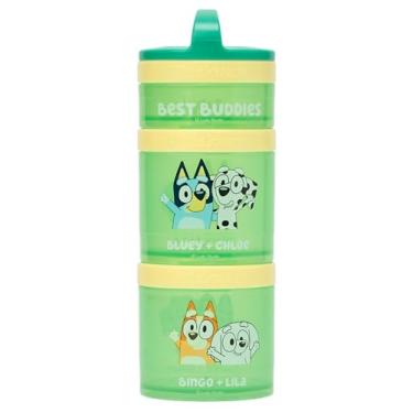Imagem de Whiskware Recipientes empilháveis Bluey para bebês, crianças pequenas e crianças, 3 copos empilháveis de lanche para escola e viagens, compatível com porta-copos, Bluey, Chloe, Bingo e Lila, Best