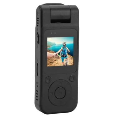 Imagem de Camcorder Clip Traseiro, 4K 1,5 Polegadas IPS Tela Motocicleta Traço Cam, 180 Graus Rotatable Lente Magnética Wearable Corpo Câmera para Registros Diários