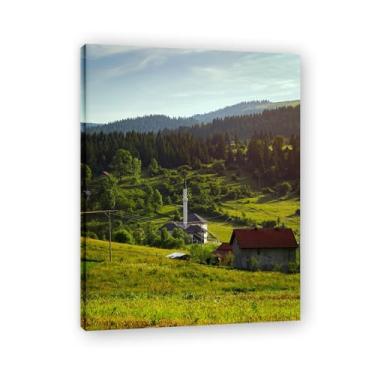 Imagem de Fresh Air Mountain Cottage Serenity – Arte de parede vida no campo, impressão em tela aconchegante e gratuita para casa 60 x 78 cm emoldurada