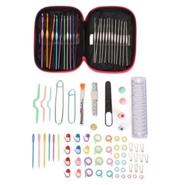 Imagem de Cffuvros Aparelho de Crochê Ergonômico para Iniciantes, Agulhas de Tricô com Conforto Suave com Caixa de Armazenamento, Agulhas de Fios, Marcadores de Costura, Conjunto Completo de