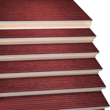 Imagem de Degraus De Escada De Carpete, Antiderrapante Mudo Tapete De Corredor De Escada Com Borracha Antiderrapante, Tapetes De Escada Removíveis Laváveis Corredores De Passo Pe, Red, 30x100cm(21PCS)