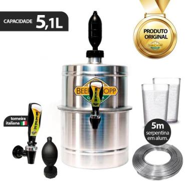 Imagem de Chopeira Portatil Alum Cores 5,1l Torneira + 2 Copos e Serpentina - TK