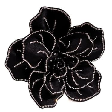 Imagem de Broche grande de flor de strass de tecido, alfinetes de lapela para mulheres, broches florais de cristal elegantes para vestidos, acessórios de terno, joias, boutonniere, corsage, festa de casamento