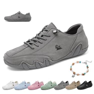 Imagem de Sapatos Descalços Ultra-confortáveis Para Mulheres Sapatos Beck Ao Ar Livre Impermeáveis Antiderrapantes Leves Minimalistas Casuais Mocassins Ortopédicos Para Caminh, Grey, 43 EU