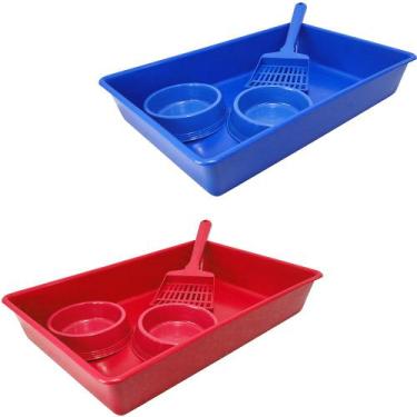Imagem de Bandeja higienica com 2 comedouro bebedouro 200ml + pa higienica para 
