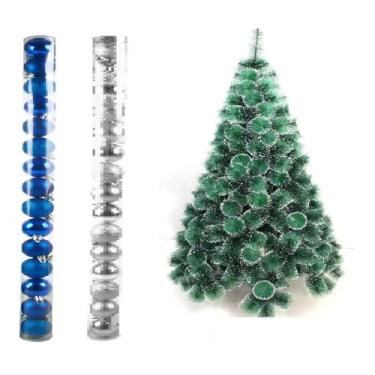 Imagem de Arvore De Natal Pinheiro Nevada 1,2 Metros 90 Galho Enfeites - lojas v