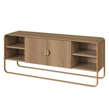 Imagem de Rack Orgânico Luna Artesano 150 cm (larg) em MDP Hanover Base Metal Do