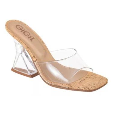 Imagem de Tamanco Salto Acrílico Transparente Vinil Confortavel tam 36 - Gigil