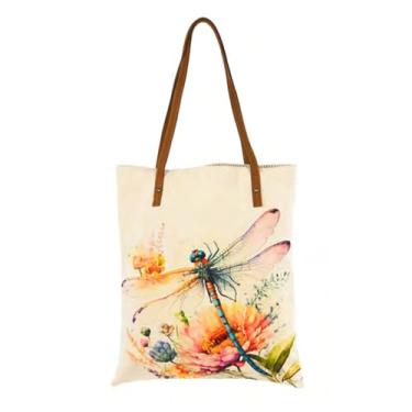 Imagem de COTT N CURLS Bolsa feminina Dragonfly Dream – Bolsa feminina com estampa floral de 66 x 38 cm, alça de couro, presente de aniversário bonito e exclusivo para mãe, irmã, tia, avó