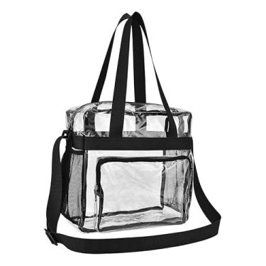 Imagem de Bolsa transparente para eventos de estádio - Bolsa transversal à prova d'água para mulheres (30,5 x 15 x 30,5 cm)