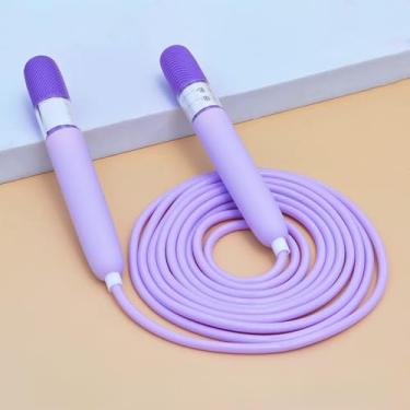 Imagem de Corda de pular, forte e durável, treinamento esportivo, corda de pular para cardio e treinamento de resistência, violeta ponderado de alta velocidade