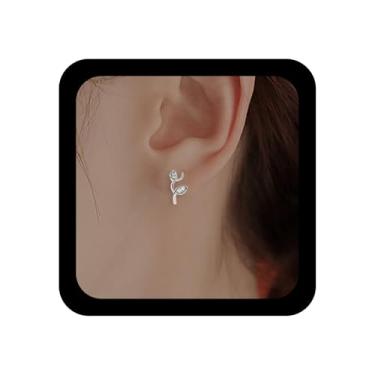 Imagem de Aneneiceera Brincos vintage minúsculos de folha de cristal CZ filigrana pequenos strass flutuantes minimalistas brincos pequenos joias para mulheres, one size, Zinco, nah