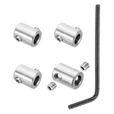 Imagem de Conjunto de clipes de corda de fio com furo de 5 mm, conjunto de 4 grampos de cabo de bloqueio de aço inoxidável 304 com chave inglesa de parafusos hexagonais M5 para encaixe de cabo, prata 10 x 12 mm
