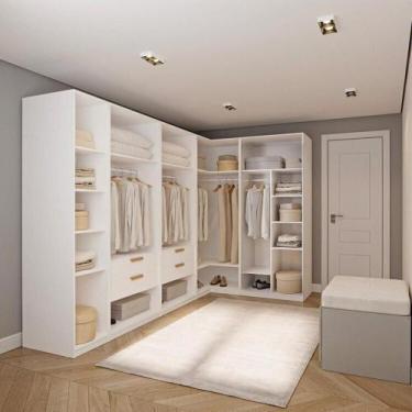 Imagem de Guarda-Roupa Modulado de Canto 5 Peças sem Portas Jade CabeCasa Madeir