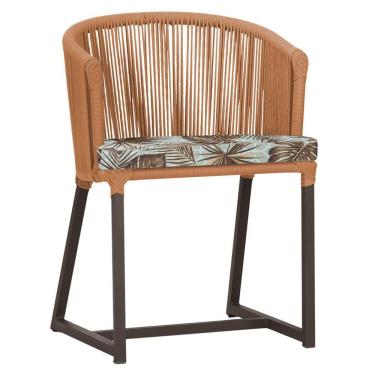 Imagem de Cadeira De Jantar Noronha Alumínio Marrom E6 Trama  Terra Cota