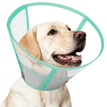 Imagem de Toptakeit Cone macio alternativo após a cirurgia, coleira elisabetana de recuperação de animais de estimação para cães pequenos, médios e grandes, cone de cabeça de cachorro confortável para parar de