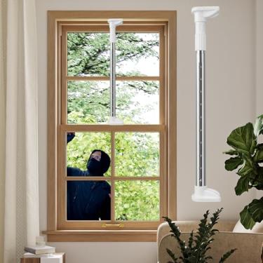 Imagem de Fechaduras de janela para janelas para cima e para baixo (aço inoxidável) para privacidade e segurança da janela da cabine - Ajustáveis de 45,7 a 76 cm, barras de segurança para janelas - travas de