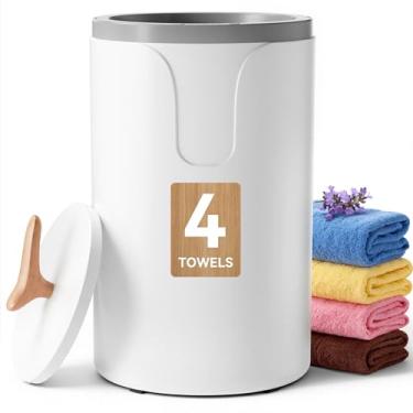 Imagem de EUHOMY Aquecedor de toalha grande para banheiro, 3 configurações de temporizador (30/60/90 minutos), desligamento automático, suporte de disco de fragrância, aquecedor de toalha balde para toalhas