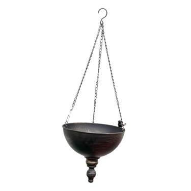 Imagem de KiBcsLic Vaso de flores suspenso para mesa, estilo retrô, ideal para jardim, parede ou Perfeito para escritório, pátio, área externa e estilo fazenda, Bronze