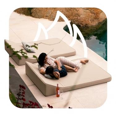 Imagem de Puff para área externa e Piscina Duo Slim - Eco Flame Garden (Linho)