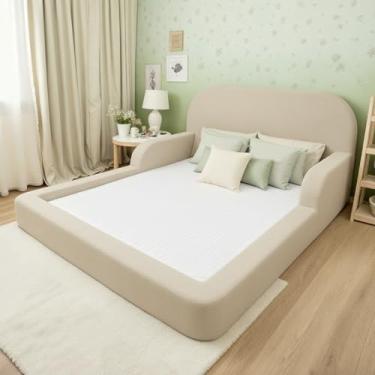 Imagem de Cama Montessoriana Infantil Casal - Com colchão - Little Duck (Linho)