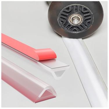 Imagem de Barreira de barragem de água de limite de chuveiro – 248.9 cm autoadesivo, impermeável, silicone flexível, personalizável, fácil instalação, evita vazamento e deslizamento de água, acesso para cadeira