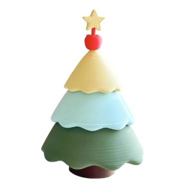 Imagem de MotiveTech Caixa de joias em formato de árvore de Natal, decoração natalina, pequeno organizador de joias para guardar lembranças e presentes de fim de ano.