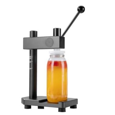 Imagem de Máquina seladora de copos de liga de alumínio, máquina seladora de lata prensada à mão, baixo ruído/altura ajustável/diâmetro interno da boca da garrafa: 51 mm, usada para latas fáceis de puxar