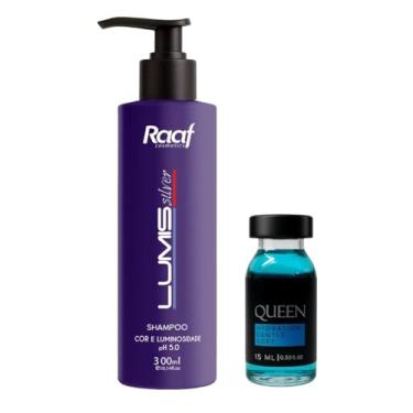 Imagem de Kit Shampoo Matizador Lumis Silver 300ml + Ampola Hidratação Capilar Queen 15ml Raaf Cosmetics