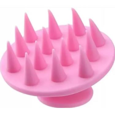 Imagem de Escova Massageadora de Couro Cabeludo Anti Caspa e Anti Queda rosa