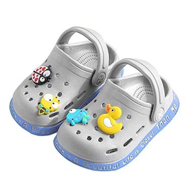 Imagem de Pantufas infantis infantis Juxi para meninos e meninas, Pink Gray2, 5-6 Toddler