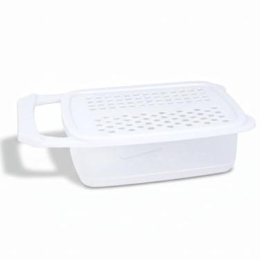 Imagem de Ralador com Pote 1300ml – Ralador com Recipiente Acoplado, Plástico Resistente, Prático e Multifuncional (Branco)