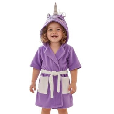 Imagem de Toalha Roupão Infantil Bebe Criança Piscina Capuz Bichinho