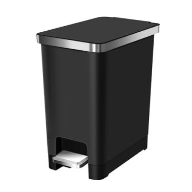 Imagem de Lixeira com pedal FINO HANA DE 10 LITROS DA MARCA EKO, PLÁSTICO FRESCO, PRETO