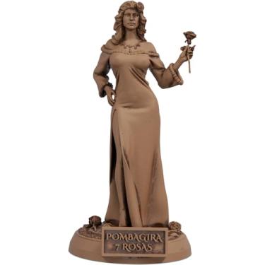 Imagem de Estátua Pombagira 7 Rosas Imagem Umbanda Candomblé (Cor Madeira)