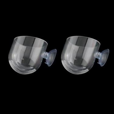 Imagem de JCBIZ 2 peças de copo extra grande para cenários de plantas de aquário, 19 g, vaso de flores de vidro cristal suspenso com ventosa para jardim ou decoração interna