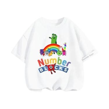 Imagem de Camiseta Infantil Com Estampa De Anime, Verão, Blocos De Construção Di
