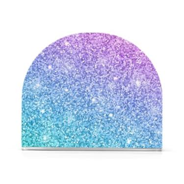 Imagem de Porta-guardanapos roxo azul-petróleo Aqua Glitter para cozinha, 1 pacote, suporte de guardanapo de bar, porta-guardanapos em pé
