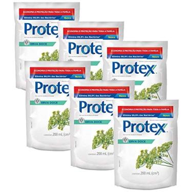 Imagem de Kit Sabonete Líquido Protex Erva Doce 200ml Refil com 6 unidades