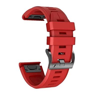 Imagem de BUDAY Pulseira de silicone de 22 de 26 mm para Garmin Fenix 6 6S 6X Pro 5X 5 Plus 3 HR Enduro 935 S60 Delta Pulseira de relíquias rápidas (média, Descent Mk1 MK2 de 26 mm)
