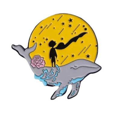 Imagem de Pins De Esmalte De Desenho Animado Com Temas De Raposa, Rosa, Lua, Est