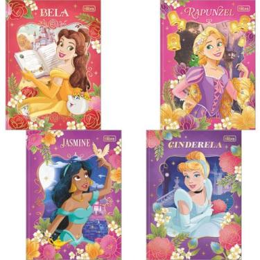 Imagem de Caderno Brochura Capa Dura Colegial Princesas Disney 160Fl - Tilibra