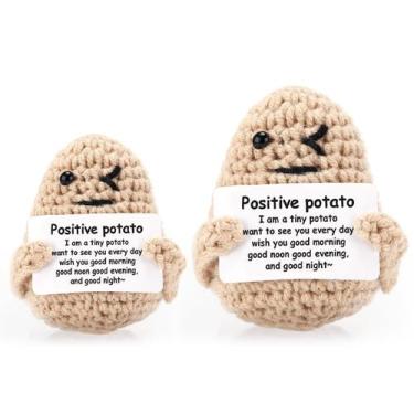 Imagem de Boneca PEUTIER Mini Positive Funny Potato Tricotada de Lã 8 e 9,7 cm