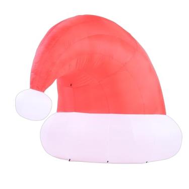 Imagem de YOUTHINK Chapéu de Natal Inflável de 6,6 Pés à Prova d'água Luzes LED Decoração Ao Ar Livre Peça Central de Festa Festiva para Reuniões de Feriado (Plugue UE 220-240 V)