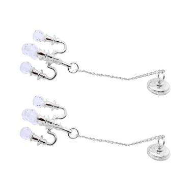 Imagem de Toyvian Conjunto de 2 Lustres Em Miniatura para Casa de Bonecas: Luminárias de Teto Com Cristais Prateados Em Escala 1:12, Ideais para Decoração de Casas de Bonecas E Colecionáveis.