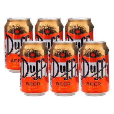 Imagem de Kit 6 Cerveja Duff Beer Homer Simpson Original 330ml Lata