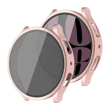 Imagem de Capa protetora de tela para Samsung Galaxy Watch 6 de 40 mm e 44 mm, para homens/mulheres privacidade HD vidro temperado + capa dura para Samsung Watch 6 protetor de tela 40 44 mm acessórios