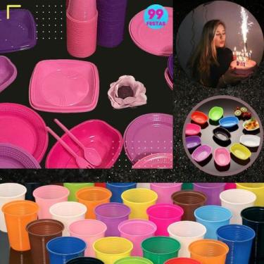 Imagem de Kit Festa Completa Menina + Vela Glitter + Faisca 100Pessoas - Trik Tr
