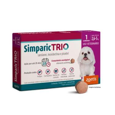 Imagem de Simparic Trio 6mg (2,6 a 5kg ) 1 Comprimidos - Zoetis