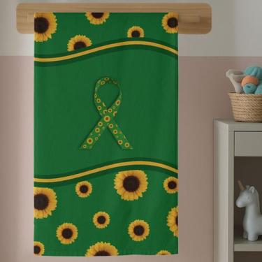 Imagem de Toalha Banho Personalizada Autismo Estampa de Girassol Cores Vivas Tec